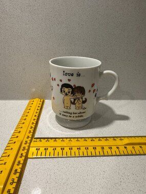 Love is . . . Mug by Kim casali, Kitschy 1970s Cartoon Mug VINTAGE RARE PREOWNED